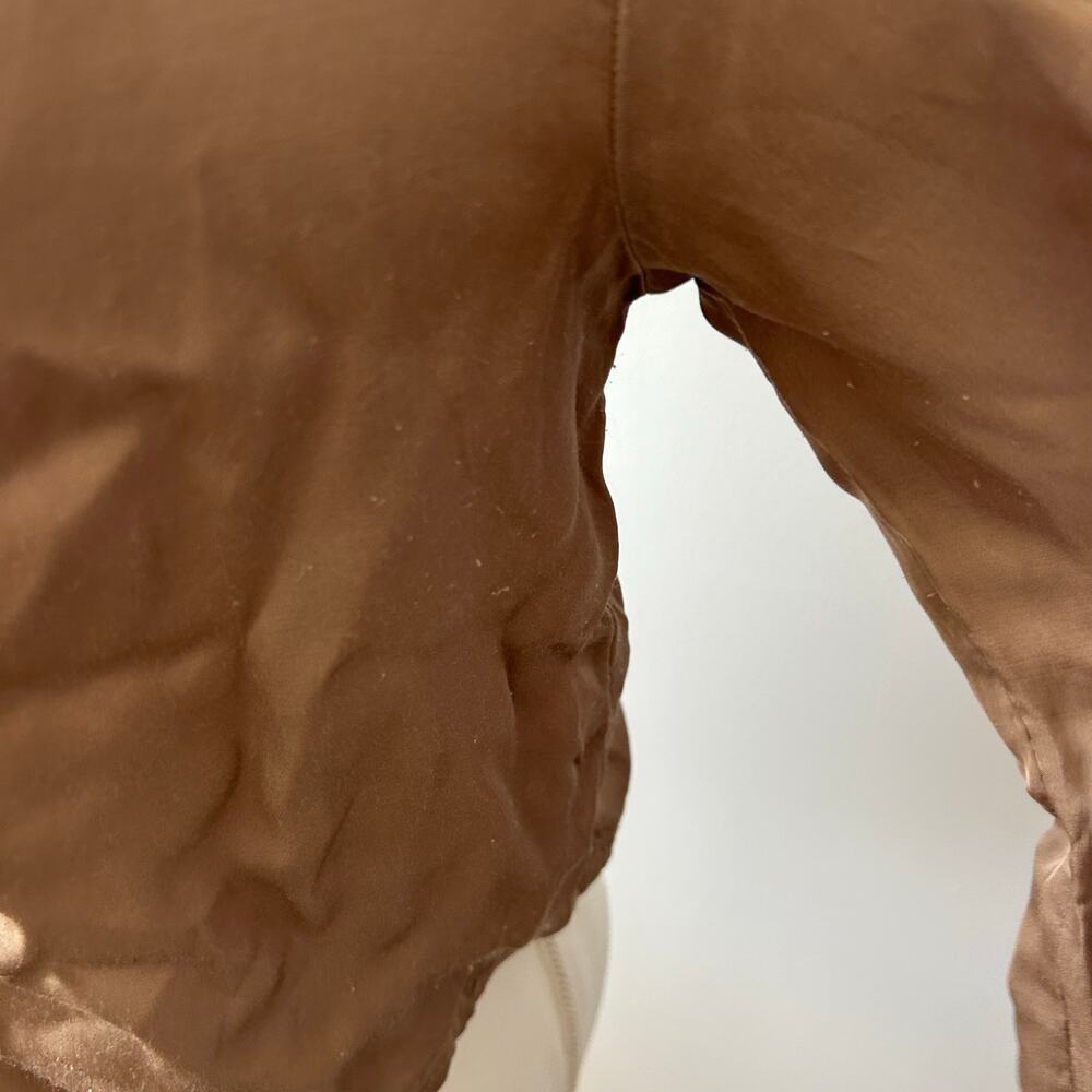 Pilcro Tan Camel Satin Button Up Blouse Top Career Wear Business Casual Size S - Picture 9 of 9